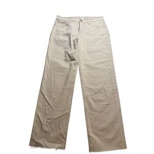Kensie The Allie High Rise Slim Straight Pants Size 8 29 Cream Minimalist